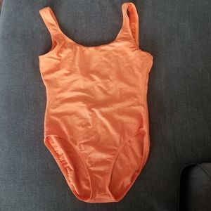 Vintage | Catalina Swim High Cut Neon Orange Ribbed One Piece
